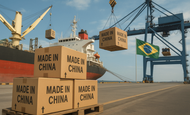 Produtos chineses invadem o Brasil após tarifas dos EUA