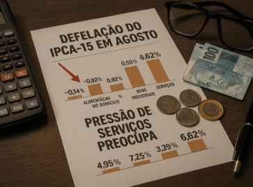 IPCA-15 tem deflação em agosto, mas pressão de serviços preocupa e limita otimismo