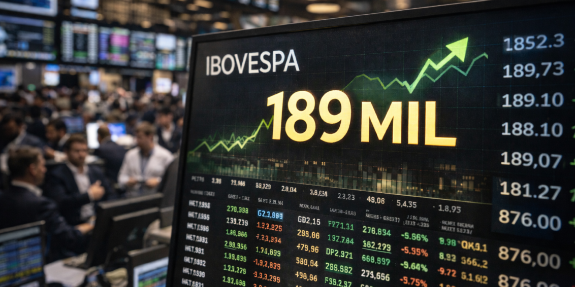 Ibovespa rompe os 189 mil pontos pela primeira vez — fluxo estrangeiro volta a ditar o ritmo