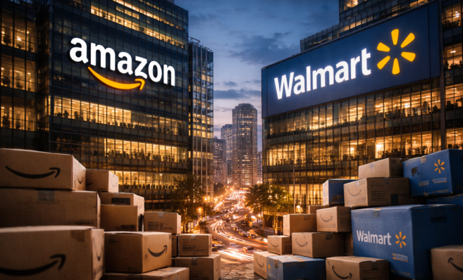 Amazon assume a liderança global em receita e supera o Walmart